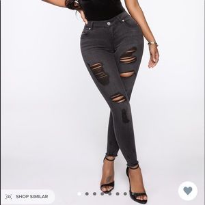 FASHION NOVA “Nervous around you Jeans”black wash